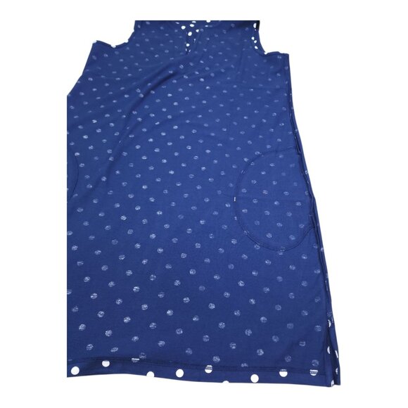 Lands End Womens Polka Dot Sleeveless Cotton Shift Dress Navy White Size M - Picture 6 of 9